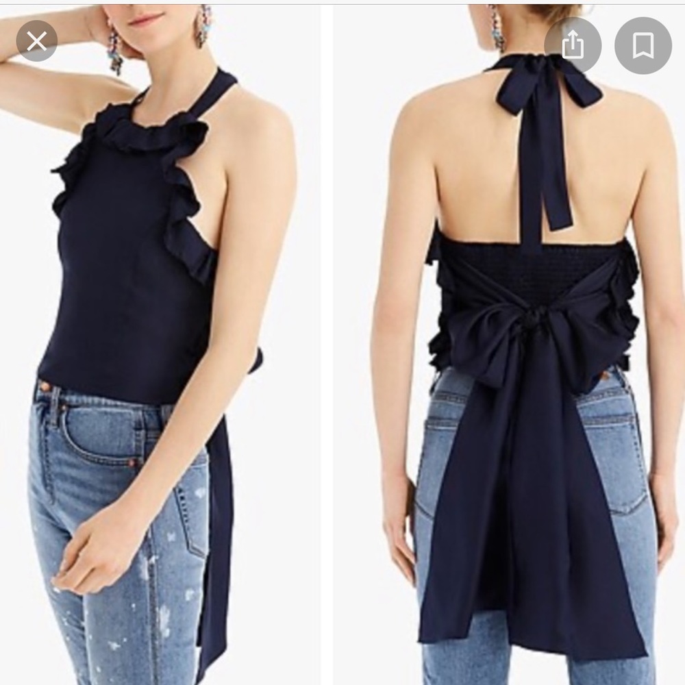 JCREW ruffle silk blouse in CREAM